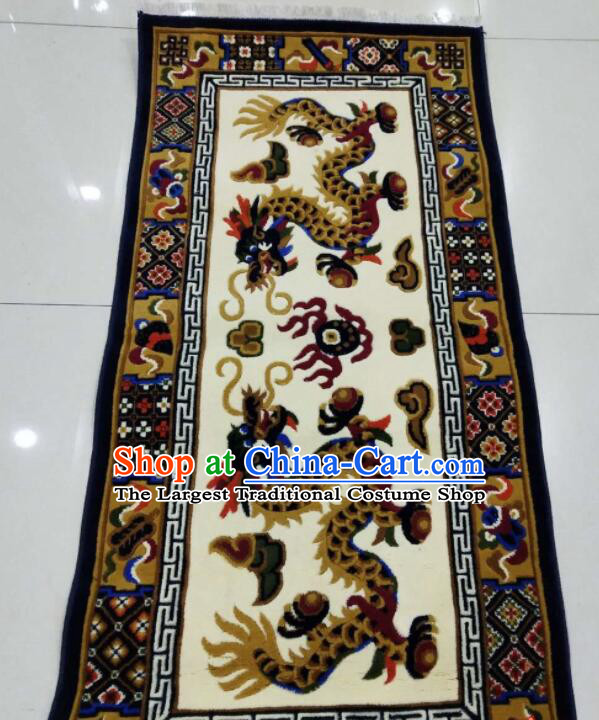 Tibetan Double Dragons Rug Chinese Handmade Rug