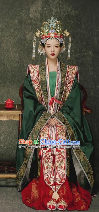 China Ancient Empress Xia Pei Wedding Clothing Traditional Song Dynasty Bride Garment Costumes and Headdress