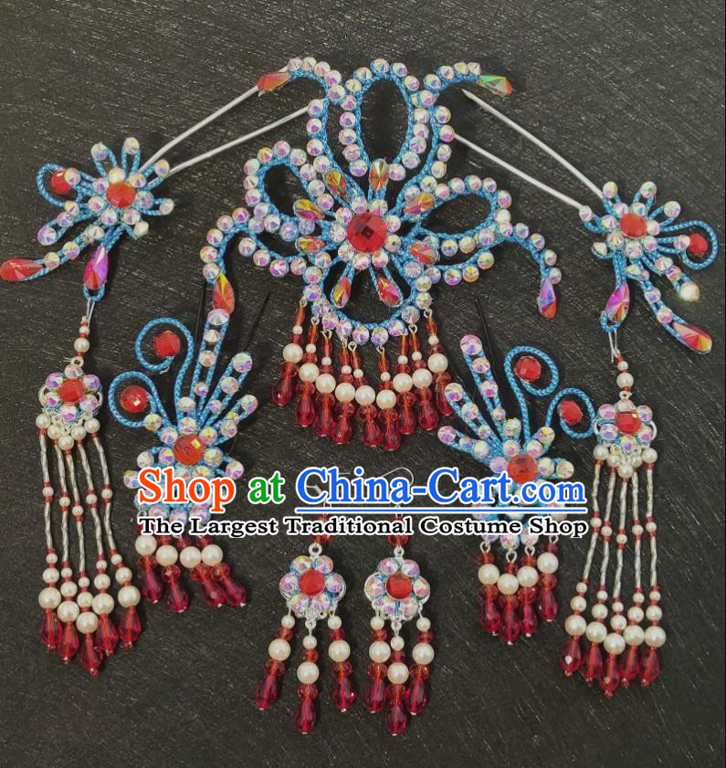 Chinese Beijing Opera Hua Tan Hairpins Traditional Opera Queen Hair Accessories Shaoxing Opera Empress Headdress