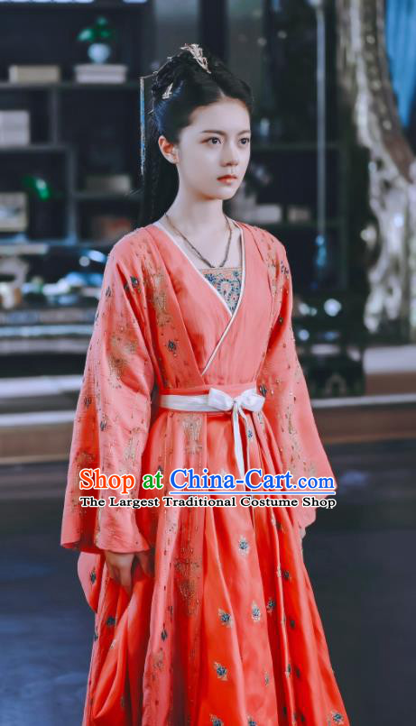 China Ancient Fairy Garment Costumes Romance Drama The Blessed Girl Ling Long Clothing Traditional Young Lady Red Dress