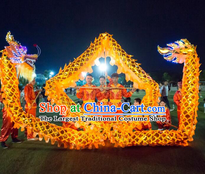 Chinese Traditional Dragon Dance Costumes Professional Lantern Festival Celebration LED Lights Parade Dragon Complete Set