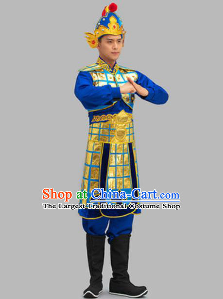 Chinese Song Dynasty Warrior Garment Costumes Traditional Armor and Helmet Ancient Soldier Clothing