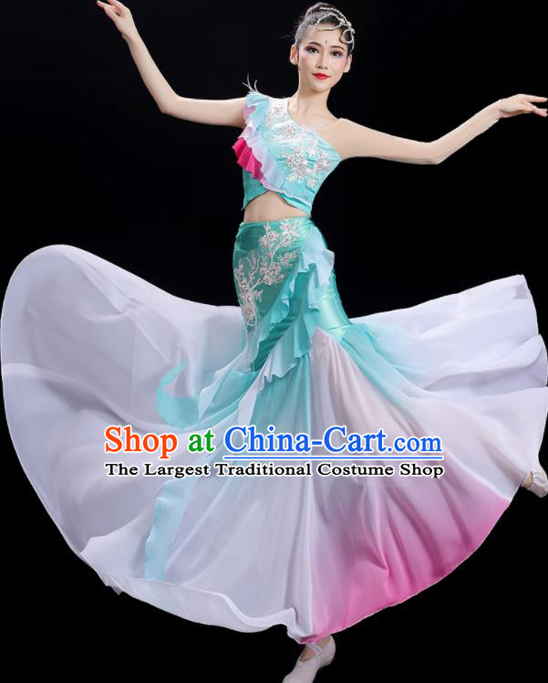 Chinese Stage Performance Outfit Peacock Dance Clothing Woman Solo Dance Dress Dai Nationality Dance Costume