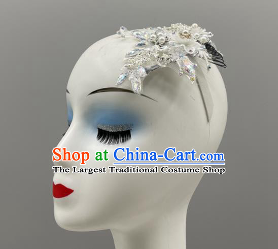 Chinese Folk Dance Hair Jewelry Yangko Dance Headdress Woman Solo Dance Silvery Headpiece