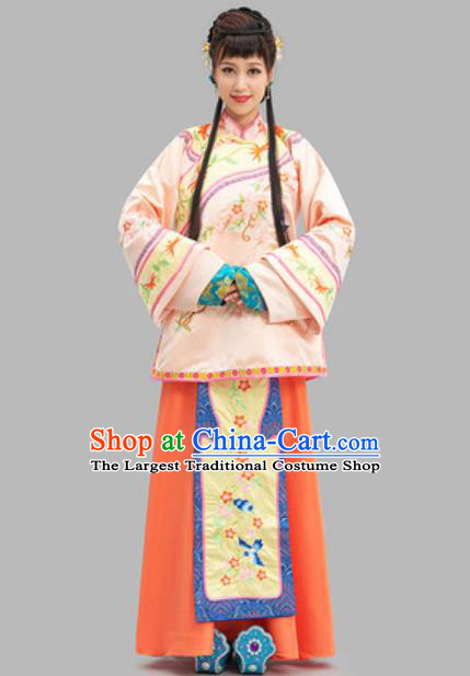 Chinese TV Series Xiu He Suit Ancient Young Mistress Garment Costume Late Qing Dynasty Rich Beauty Pink Dress