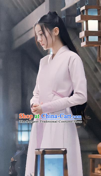 Chinese Ancient TV Series Demon Master Clothing The Blue Whisper Jin Yunhe Garment Costumes Swordswoman Pink Dresses