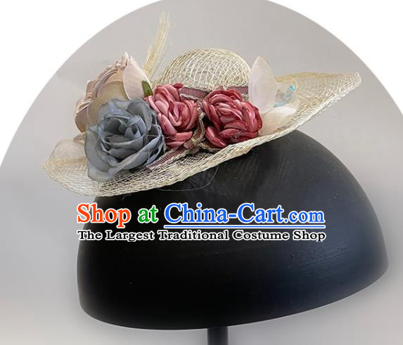 Handmade Flowers Headwear Children Performance Headdress Handmade Straw Hat