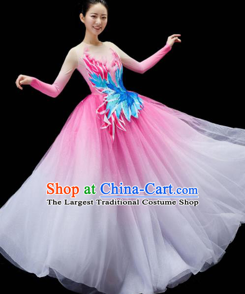 Chinese Spring Festival Gala Opening Dance Clothing Women Group Dance Costume Modern Dance Pink Dance Embroidered Garment