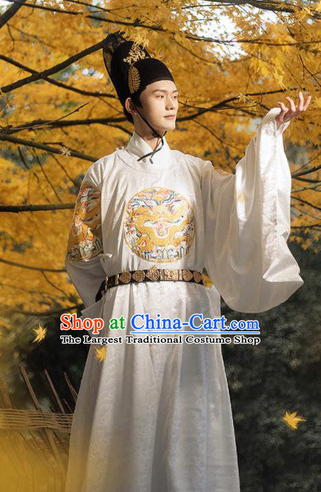 China Ancient Embroidered Dragon Robe Traditional Hanfu Clothing Ming Dynasty Emperor Garment Costumes