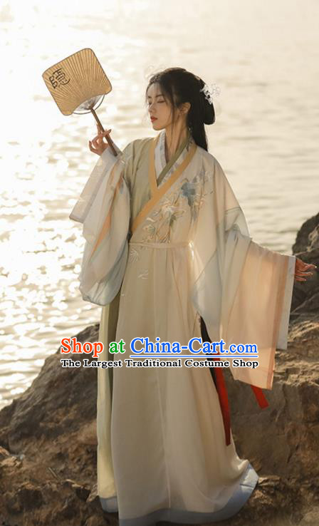 Chinese Jin Dynasty Palace Princess Garment Costumes Traditional Hanfu Clothing Ancient Female Swordsman Dresses