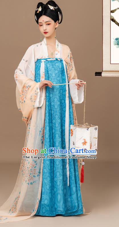 Chinese Tang Dynasty Garment Costume Traditional Embroidered Hanfu Dress Ancient Palace Lady Clothing