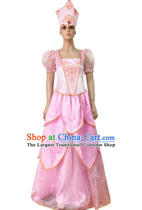 Top European Court Garment Costume Chinese Princess Clothing Stage Performance Pink Dress