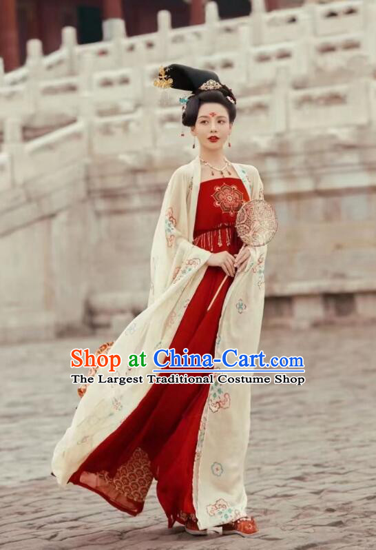 Chinese Tang Dynasty Royal Princess Garment Costumes Ancient Imperial Concubine Dress Clothing