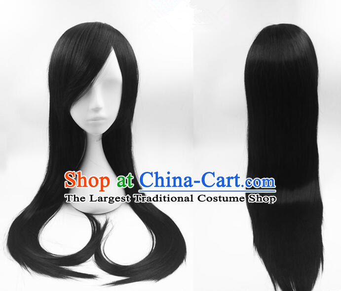 Japanese Archer Wigs Handmade Black Headdress