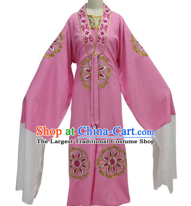 Chinese Ancient Woman Pink Cape Shaoxing Opera Meng Lijun Clothing Peking Opera Actress Garment Costume