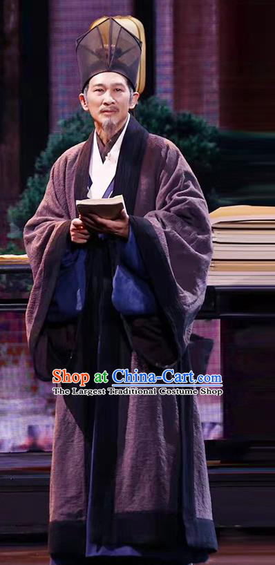 Chinese Traditional Garments Ming Dynasty Elder Scholar Costumes Ancient Medical Scientist Li Shizhen Clothing