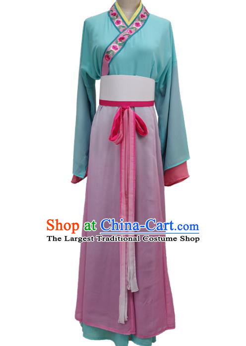 Chinese Shaoxing Opera Actress Clothing Peking Opera Servant Girl Garment Costume Ancient Country Woman Dress