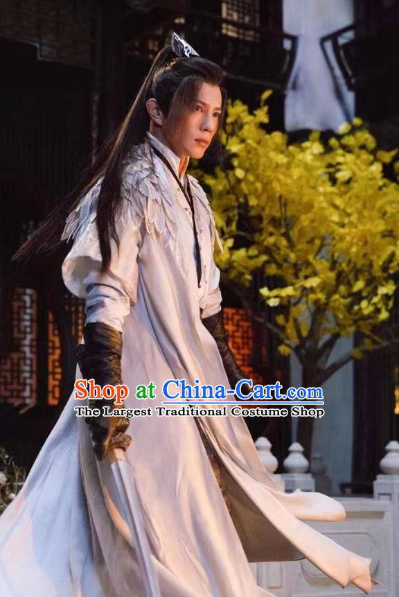 Chinese Traditional Warrior Garments Wu Xia TV Series Heros Di Fei Jing Costume Ancient Swordsman Clothing