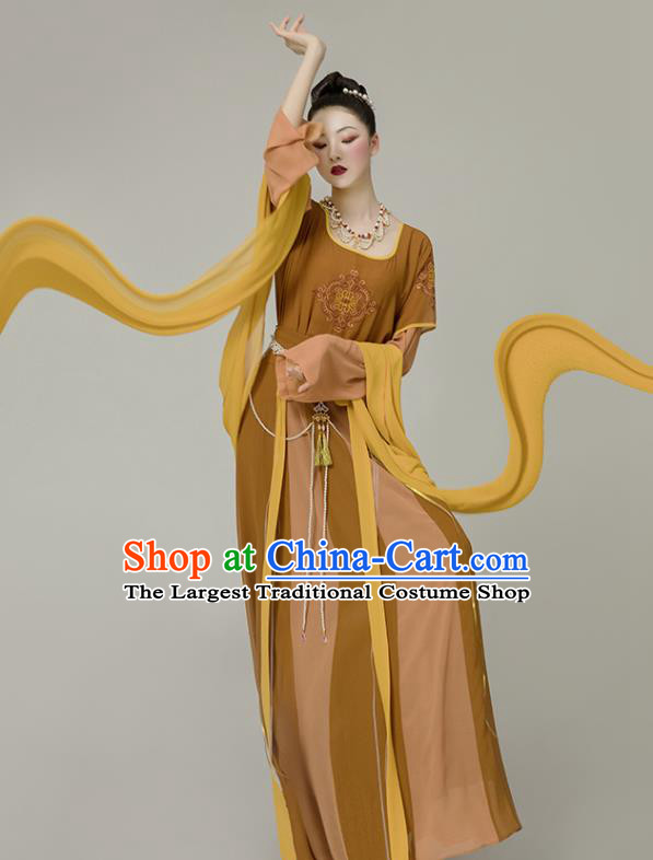 Chinese Tang Dynasty Hanfu Dress Classical Dunhuang Flying Apsaras Dance Garment Costumes Ancient Goddess Clothing