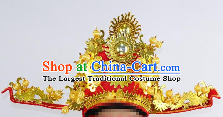 Top Chinese Cai Shen Money God Hat New Year God of Wealth Headdress for Men