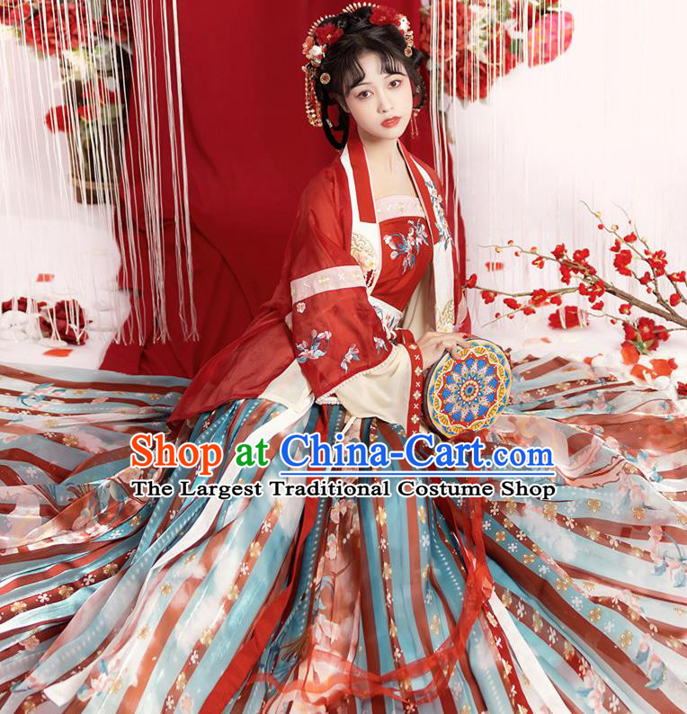 China Ming Dynasty Princess Clothing Traditional Hanfu Dresses Ancient Young Lady Costumes