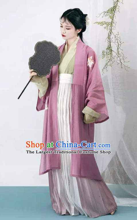 China Ancient Young Woman Costumes Traditional Female Hanfu Fashion Song Dynasty Replica Dress