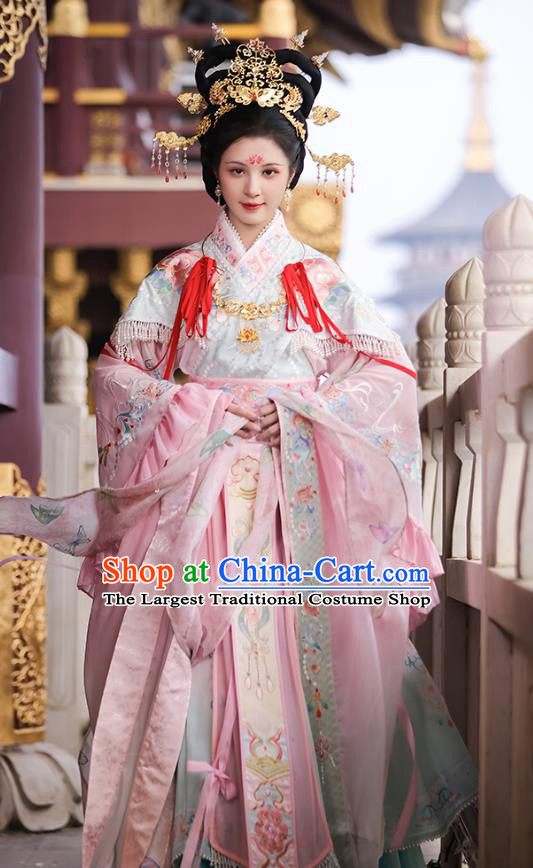 China Ancient Goddess Costumes Southern and Northern Dynasties Historical Clothing Traditional Mural Empress Hanfu Dress