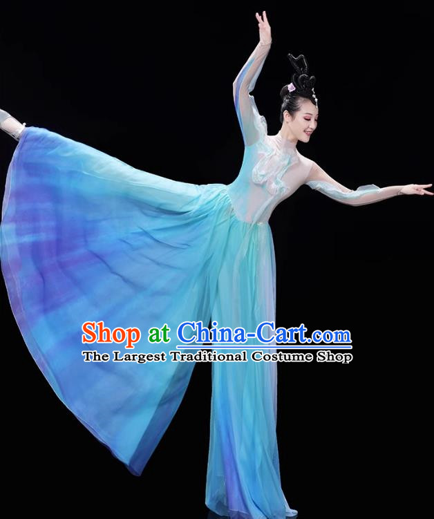 Classical Dance Green Water Green Mountain Dance Costume Women S Green Gradient Modern Opening Dance Partner Dance Skirt Performance Costume