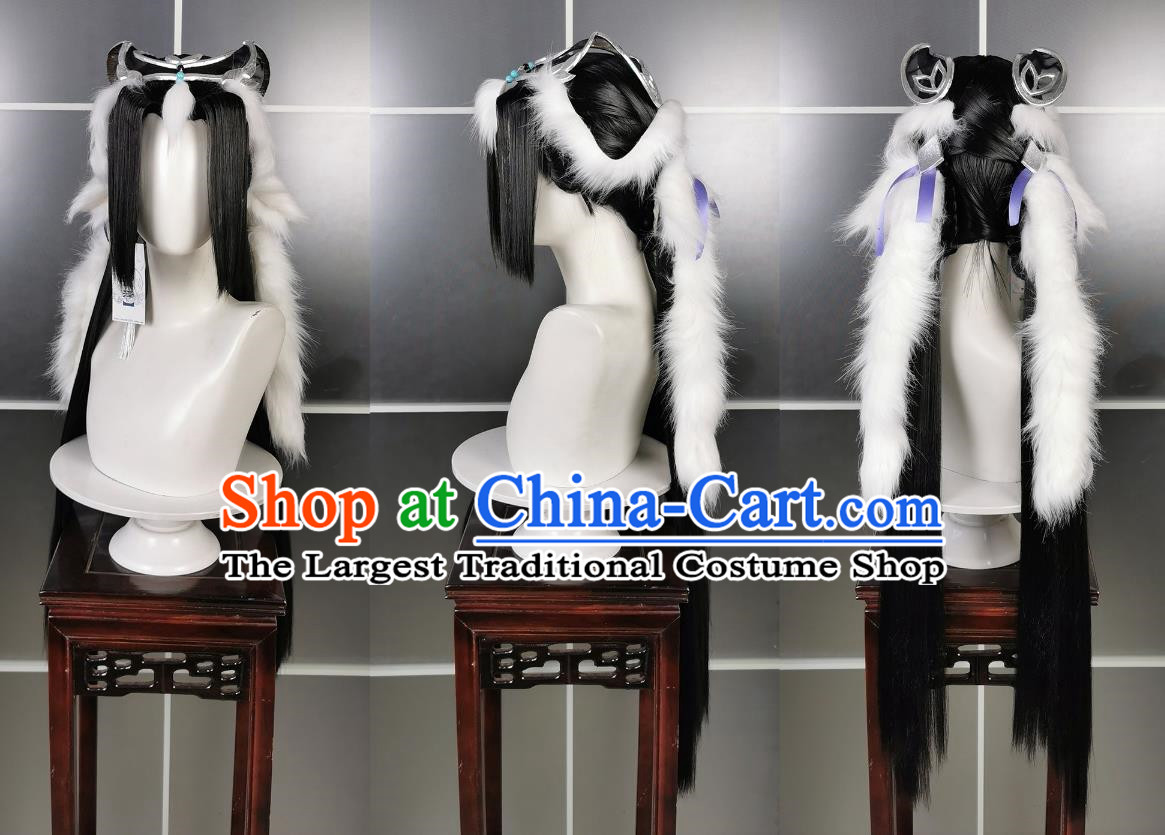 Ba Dao Loli Xue He Ba Luo Wig and Headdress Jian Wang 3 Jian San Cosplay Headpiece