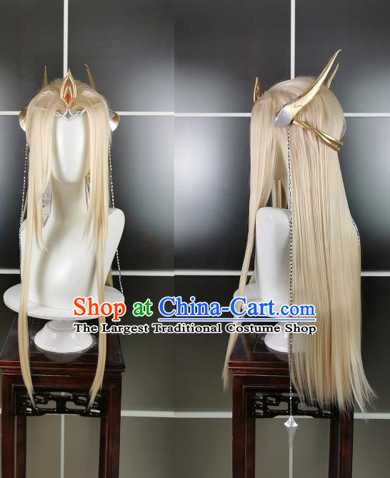 Fengguiyun Dog Jincheng Men Wig Headdress Jiansan Cosplay Wig Headgear Blonde Hair