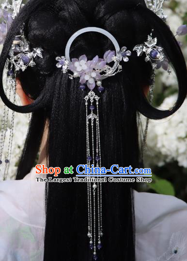 Handmade Tassel Headgear Chinese Ancient Princess Hair Stick Top Hanfu Hair Jewelry