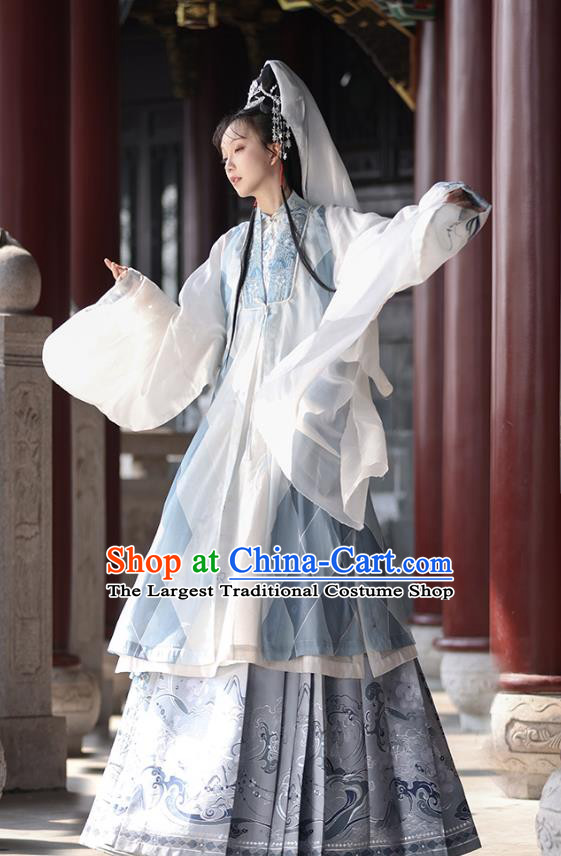 A Dream in Red Mansions The Twelve Beauties of Jinling Miao Yu Costumes China Ming Dynasty Hanfu Taoist Nun Outfit