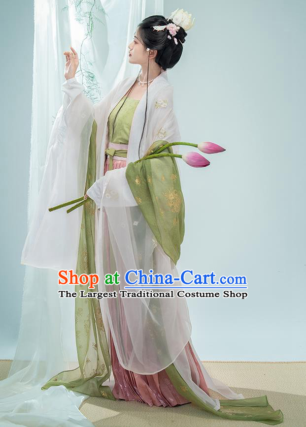 China Traditional Hanfu Ancient Song Dynasty Palace Lady Dress Costumes Complete Set