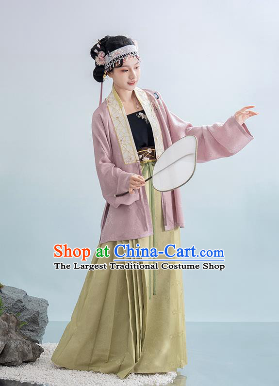 China Traditional Hanfu Dress Ancient Song Dynasty Noble Lady Costumes Blouse Top and Skirt Complete Set