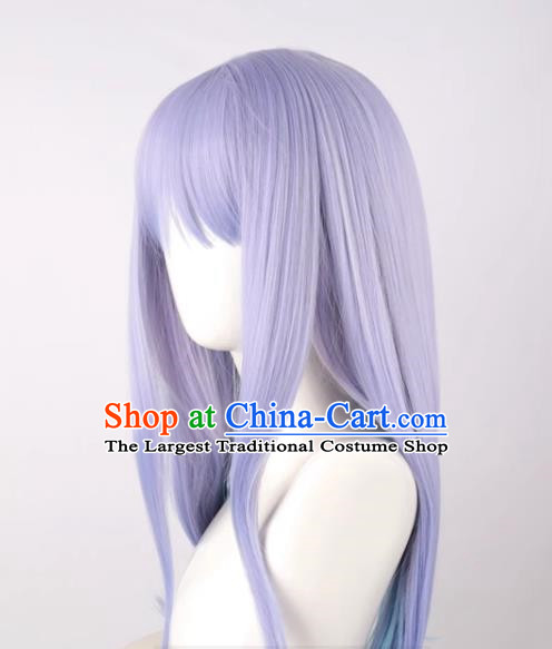 Unpredictable Awaren Classmate Awaren Reina Gray Purple Gradient Double Layer Cos Wig