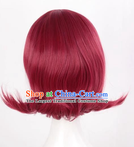 Arknights Ark Angel Burgundy Reversed Short Hair Cosplay Anime Full Wig