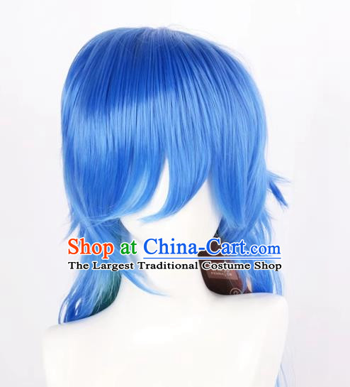 Dramatical Murder DMMD Celeste Vanilla Blue Thickened Mixed Color Gradient COS Wig