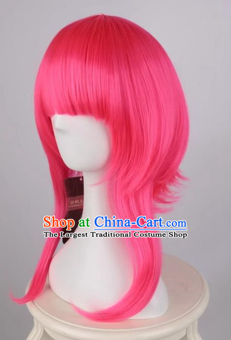 Rose Red Cosplay Mid Length Anime Female Style Tennoji Rina Universal Full Bangs Wig