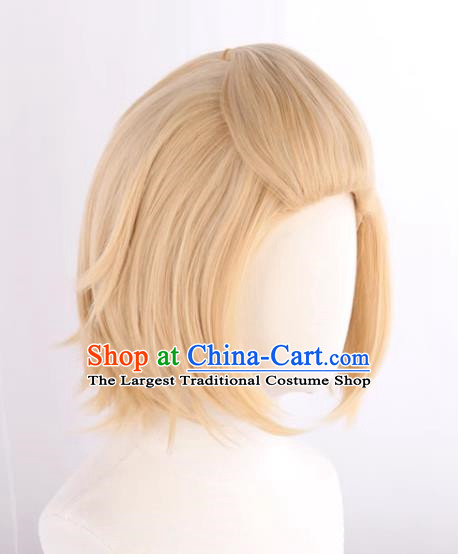 Tokyo Swastika Avengers Sano Manjiro Light Blond Big Back Curly Short Hair Cos Wig