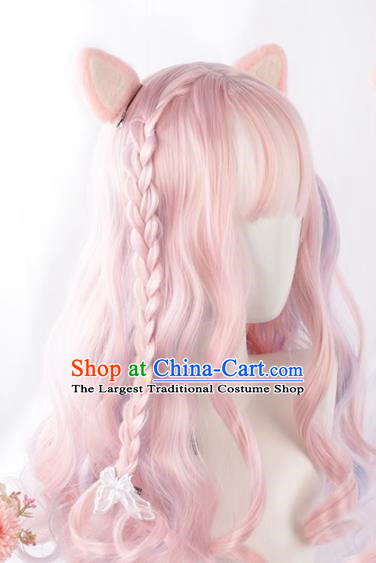 Harajuku Soft Girl Lolita Long Curly Hair Rainbow Color Cute Girl Cute Girl Cos Wig