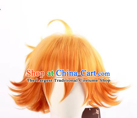 The Promised Neverland Cos Emma Yellow Gradient Orange Reversed Short Hair Cosplay Wig