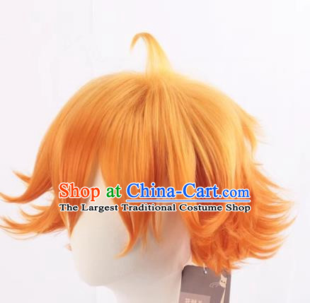 The Promised Neverland Cos Emma Yellow Gradient Orange Reversed Short Hair Cosplay Wig