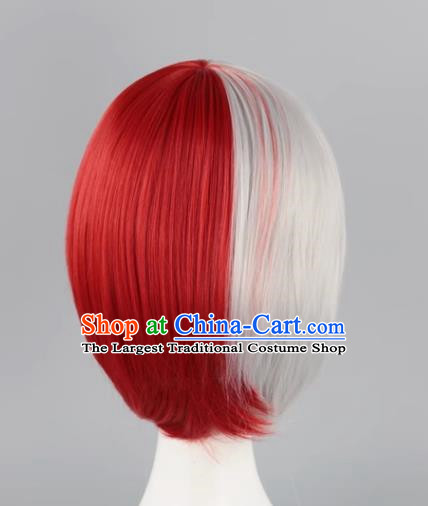 Todoroki My Hero Academia Red And White Short Straight Hair Cosplay Wig