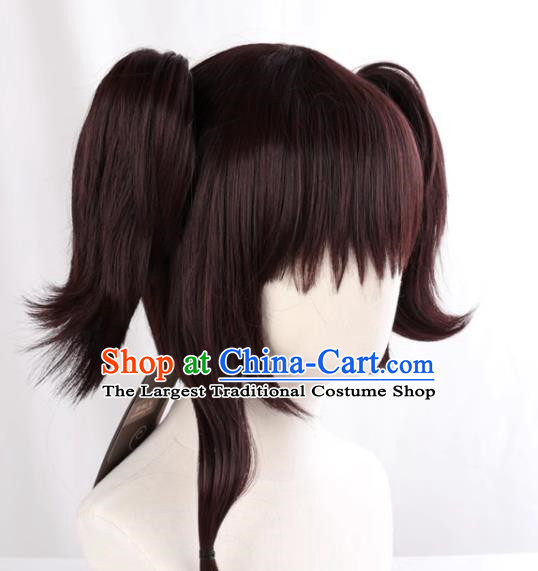 Iron Fortress Cabanelli Unnamed Dark Brown Split Double Tiger Clip Female Cosplay Wig