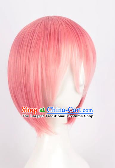 A Different World From Scratch Gradient Pink Maid Ram Adult Short Hair Cos Wig