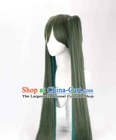 Senbonzakura Green Gradient Blue VOCALOID Future Hatsune Miku Anime Cosplay Wig