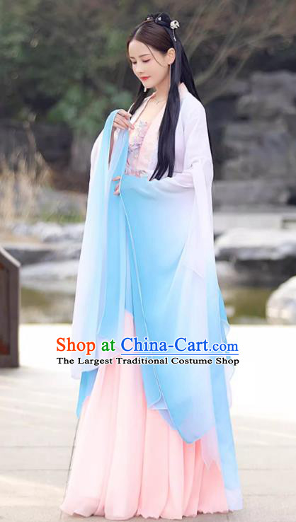 China Song Dynasty Princess Costume Ancient Goddess Clothing Female Hanfu Wide Sleeve Fairy Dress