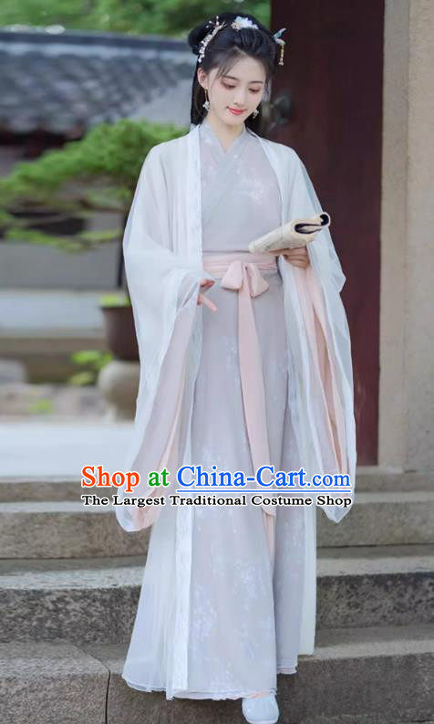 China Southern and Northern Dynasties Woman Costumes Traditional Hanfu Wide Sleeve Dress Ancient Fairy Clothing