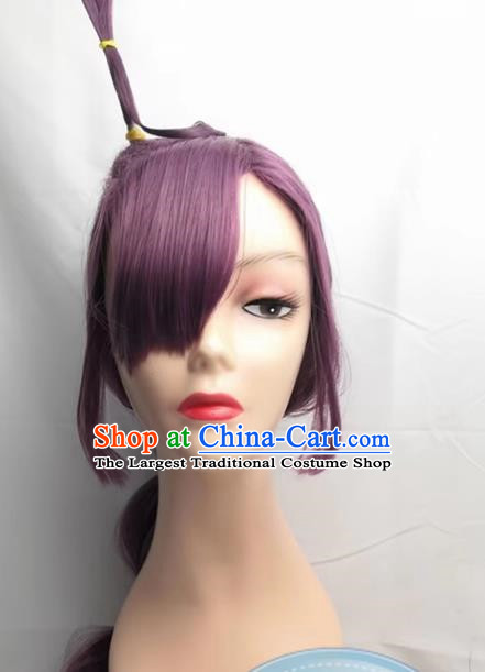 Cosplay Wig Set Xiaochun Chloe COS PokÉMon Journey 1716 Purple Lantern Braid Custom Fake Hair