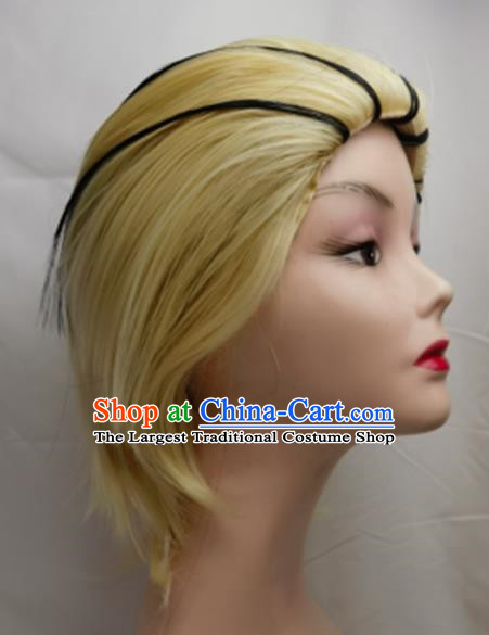 Cosplay Wig Set Kirabi COS Naruto 613 Yellow Back Head Dyed Short Custom Fake Hair